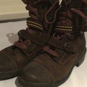 Geox booties brown suede moto style in 36